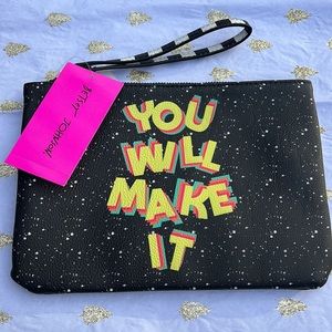 New Betsey Johnson Zippered YOU WILL MAKE IT Wristlet Pouch